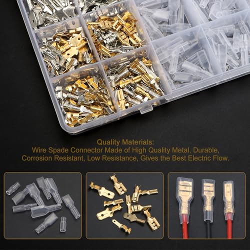 YIXISI 440 PCS 2.8mm 4.8mm 6.3mm Male and Female Wire Spade Connector Kit, Electrical Crimp Terminal Block Assortment Kit - Image 4