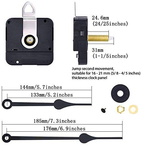 Mudder Long Spindle Clock Movement, 4/5 Inch Maximum Dial Thickness, 1-1/5 Inch Total Shaft Length
