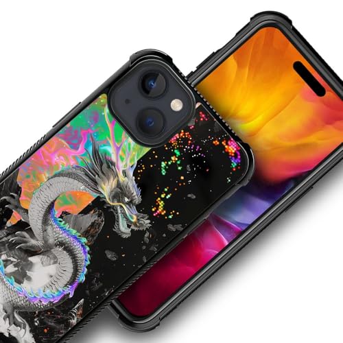 CARLOCA Compatible with iPhone 15 Case,Trippy Dragon Colorful Graphic Design Shockproof Anti-Scratch Drop Protection Case for iPhone 15 - image 3