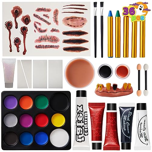 JOYIN Halloween Makeup Set Ultimate Family Party Pack All-in-one Easy On Set for Halloween Fake Blood Costume Party Supplies, Zombie Cosplay, Face Paint & Body Paint, Party Favors