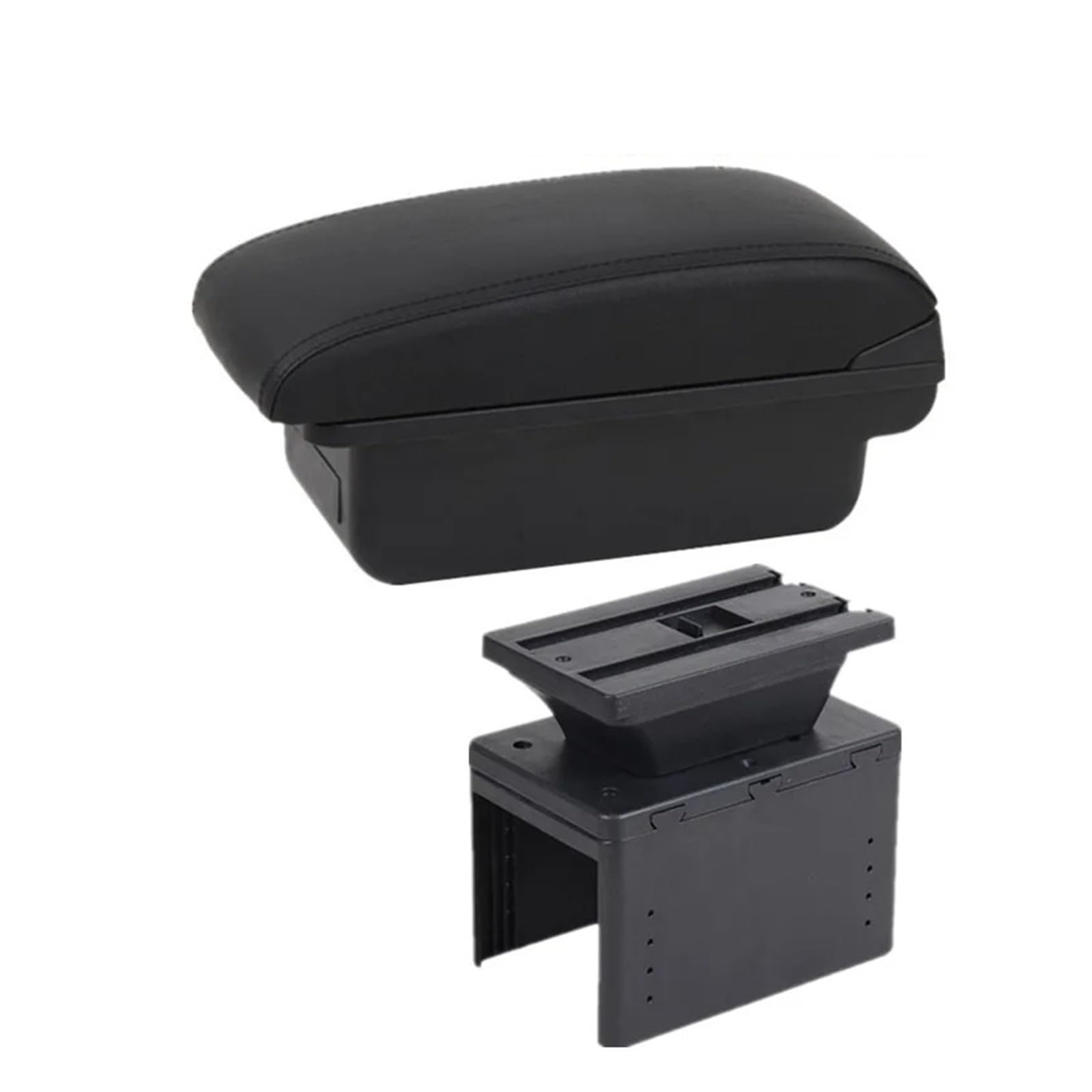 Hguvsjd A Black Line No Usb Armrest Box Universal Armrest Accessories Storage Box Retrofit Parts Increase Car Armrests(A Black Line No Usb)