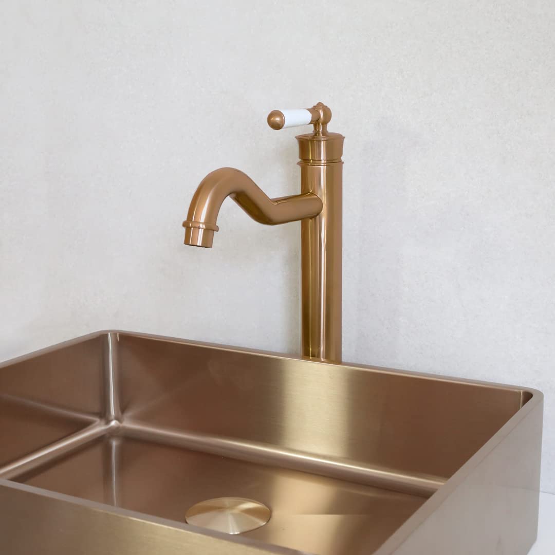 Essebagno 9021432 Leeds bateria umywalkowa retro wysoka miedź