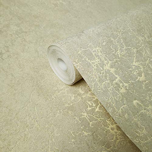 113 sq.ft roll Embossed Slavyanski Designer Modern Plain wallcoverings Faux Cracked Plaster Effect Vinyl Non-Woven Wallpaper Gold Glitter Metallic Textured strippable coverings Paste The Wall only