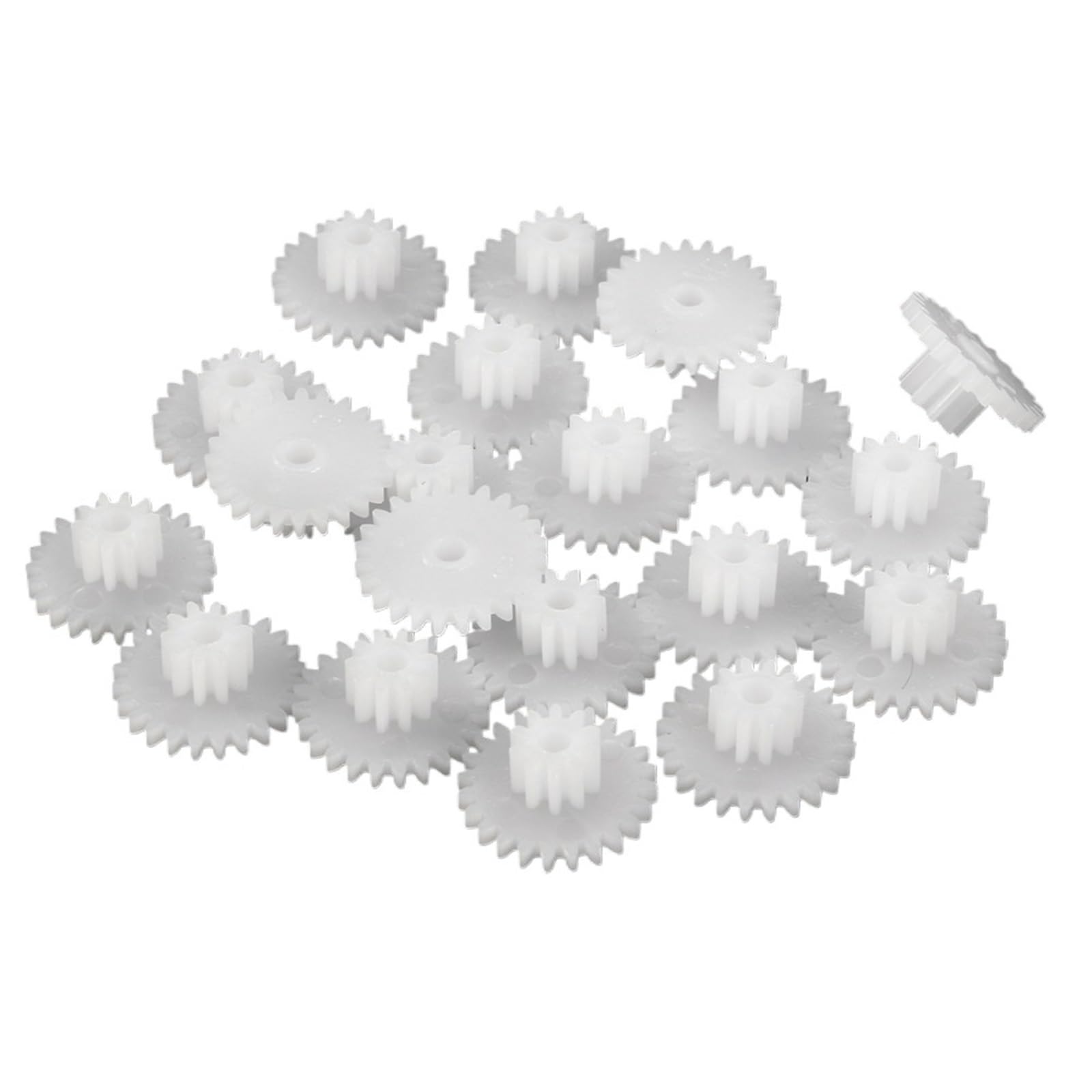 Shaft Pinion 20pcs 24102B Plastic Double Layer Gear 10 Teeth 24 Teeth Reduction Gear 2mm Inner Hole 5.7x13mm DIY Toy Pinion Motor Transmission