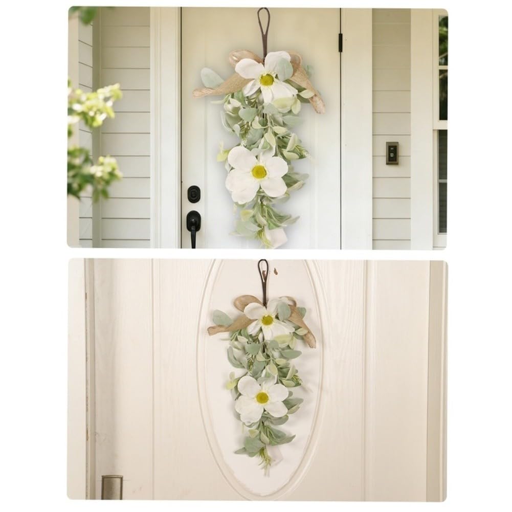 Magnolia artificiel suspendu en soie | Fleur artificielle réaliste pour décoration murale