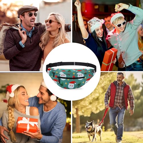 Image of MAXTOP Large Christmas Fanny Pack with 4-Zipper Pockets, Christmas Bag Gifts for Enjoy Festival Sports Workout Traveling Running Casual Hands-Free Waist Pack Crossbody Phone Bag Carrying All Phones