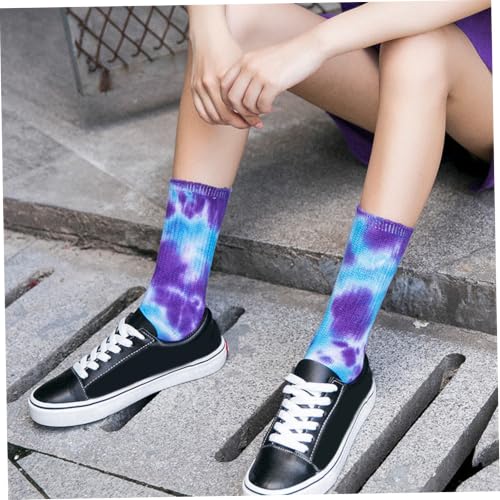 Calcetines Tie Dye de Algodón Suave y Elástico para Hombre y Mujer (Pack de 6 Pares) 4
