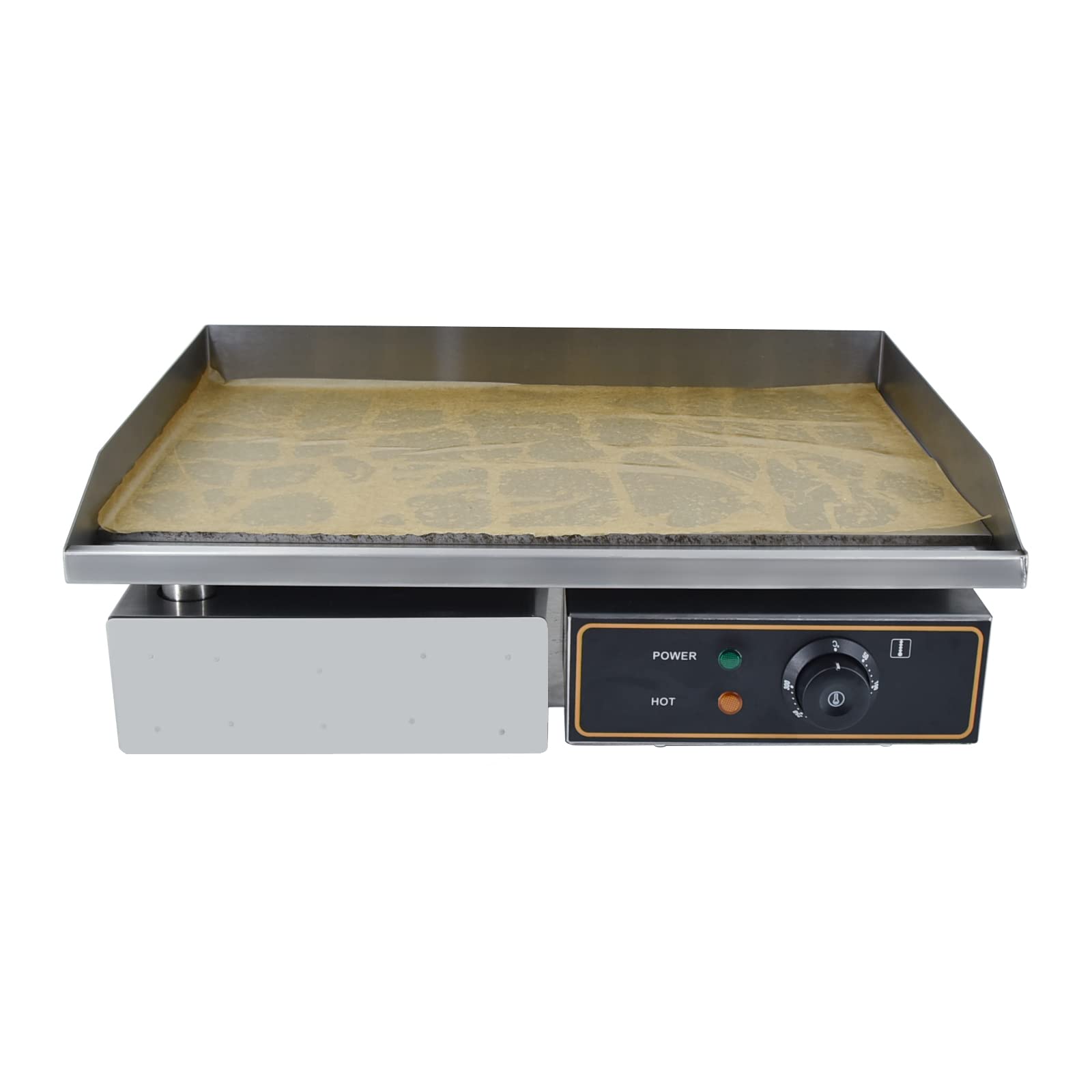 Grillplatte Elektrisch glatt Bratplatte, Elektrogrill | 55 x 34 cm Grillfläche aus Gusseisen,Profi Gastro Elektrische Tischgrill 3000W