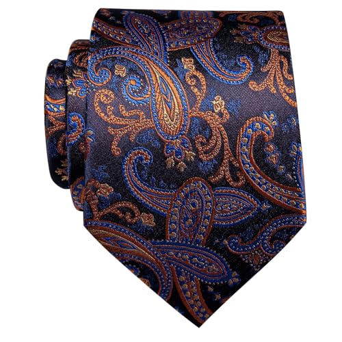 Image of YourTies Paisley Men's Necktie Woven Silk Floral Ties for Men Designer Formal Business Party Wedding