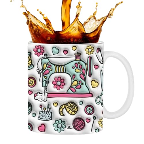 Taza 3D de costura de cerámica que evita manchas y decora tu espacio de trabajo 7