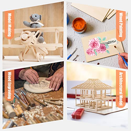 24 Pack Basswood Plywood Sheet For Crafts 6 X 4 X 1/8 Inch-3 Mm Thick Unfinished Wood Sheets Blank Thin Rectangle Plywood Wood Board For Painting, Wood Burning, Architectural Models, Laser Projects #TOP4