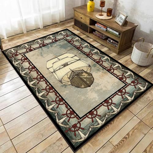 Tapete decorativo con tema náutico, 5x8 ft miniatura 1