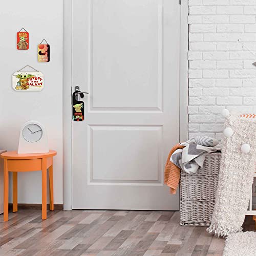 Open Road Brands Disney Star Wars: The Mandalorian Baby Yoda Double Sided Reversible Door Hanger - Do Not Wake The Child And Stronger Than You Think #TOP4