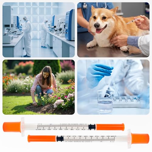 30 Pack U-100 1ml Syringes with Needle, 31G 5/16\" 8mm 1cc Syringe, Disposable Individual Package