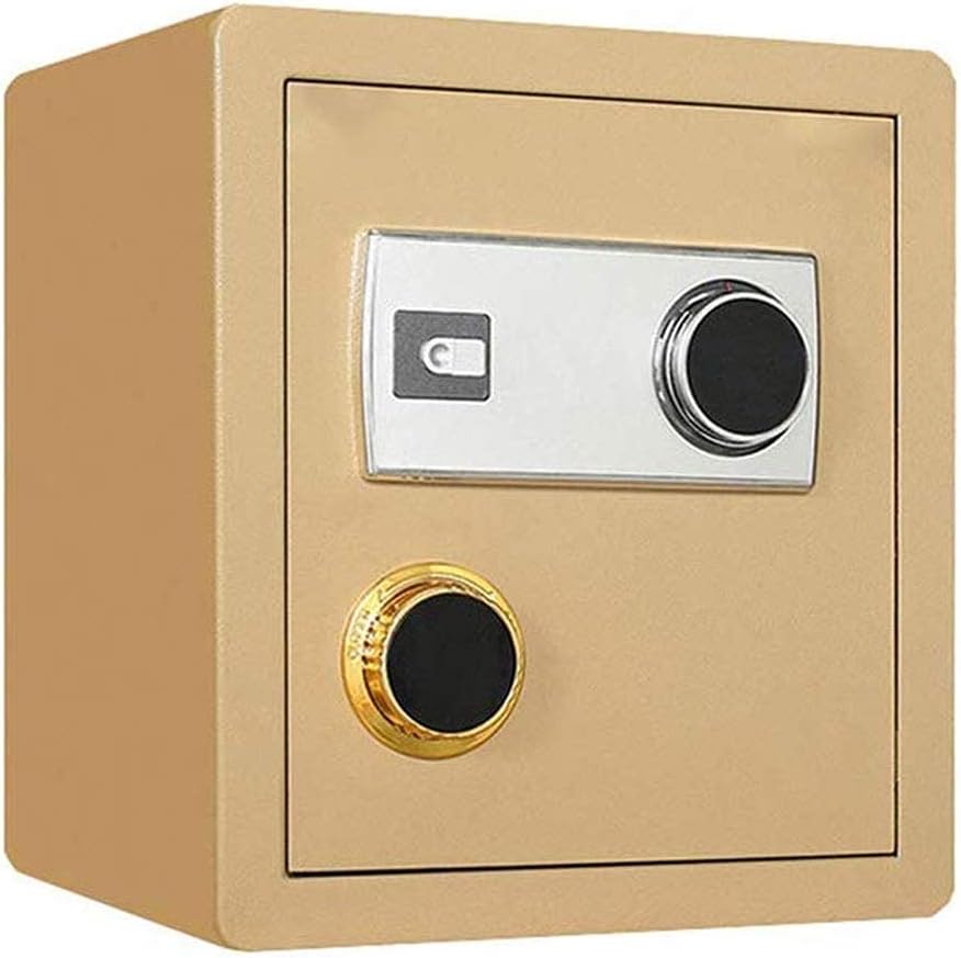 Safety, Mechanical Key Steel Construction, Multicolored -36X32X40Cm Insurance Box Security Cabinet, Gold Safe