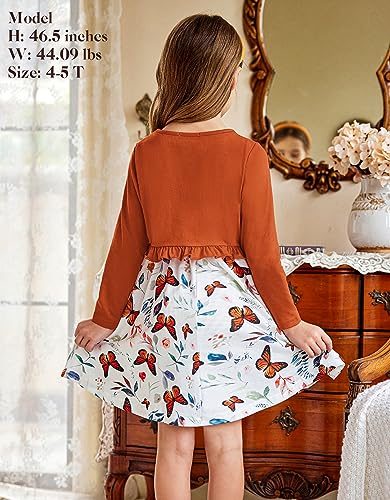 Arshiner Toddler Dress and Cardigan Girl Floral Print Sleeveless Sundress and Long Sleeve Shrugs Sets3