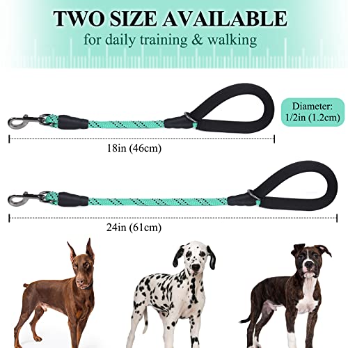 VIVAGLORY Hundeleine Kurz Closerok Kurzführer Hund, Hundeleine Leine mit Gepolstertem Griff & Schlaufe für Joggingleine Hausleine, Kurzführer & Kurzleine für Hunde, 46cm, Türkis