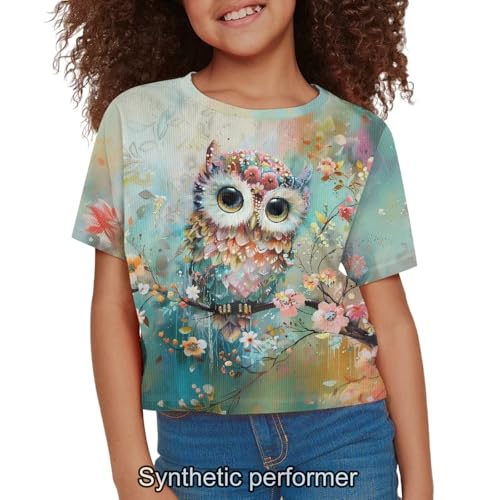 Image of 4th of July Shirt for Girls 7-8 Years US Flag Crop Tops Kids Outfit Independent Day Graphic Tee-
