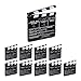 Produktbild 10 x Filmklappe Holz, Regieklappe zum Beschriften, Clapperboard, Szenenklappe, Hollywood Deko, HxB: 26 x 30 cm, schwarz