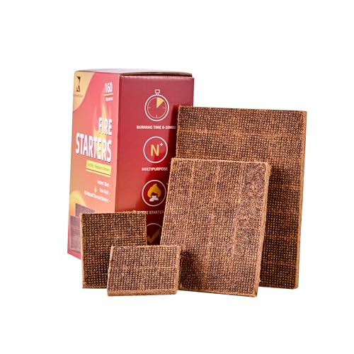 Fire Starter 160 pcs - Fire Starters for Campfire, Outdoor Fire Pit, Wood Stove, Logs Fireplaces...