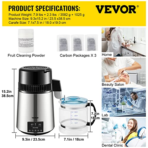 Diagram showing all components of the VEVOR water distiller