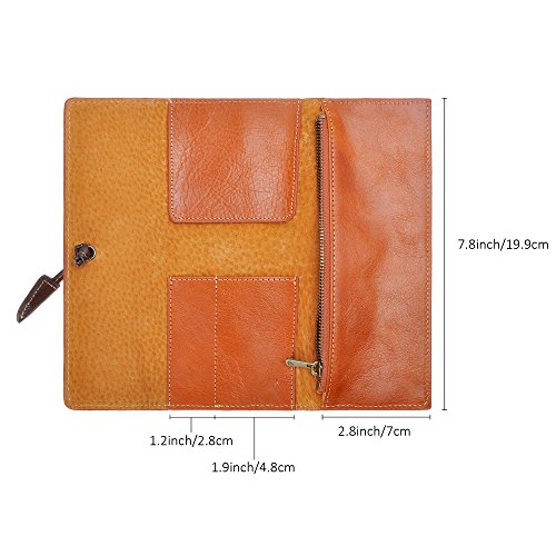 Image of ZLYC Handmade Leather Pencil Case Soft Roll Bag Stationery Gift,Brown