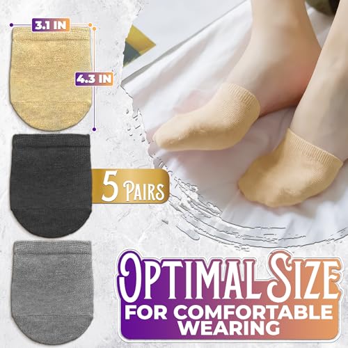 5 Pairs Cotton Toe Socks Women Half Socks Toe Covers for Women Toe Topper Socks Women Socks With Toe Slots Half Socks for Women Cotton Half Socks for Women Mule Socks Women Toe Cap Socks For Clogs2