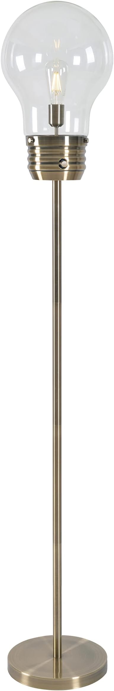 32463AB Edison Floor Lamp with Antique Brass Finish, Rustic Style, 71.5" Height, 11.438" Width, 11.438" Depth , Medium