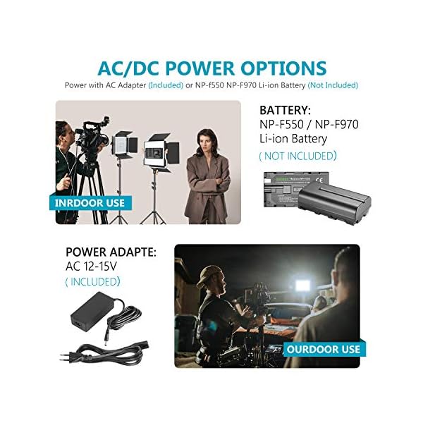 Neewer 2 Packungen Erweiterte 2,4 G 480 LED Video Licht Kit Beleuchtung Fotografie LED Panel zweifarbig verstellbar mit LCD Display Fernbedienung kabellos Halterung für Fotografie – Bild 5