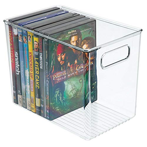 mDesign Organizer per camera – Porta oggetti in plastica ideale per armadi e cassetti – Contenitore con maniglie per buste, penne e altri articoli di cancelleria – trasparente - Image 7