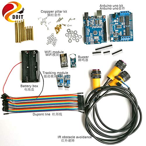 Part & Accessories WiFi Control Kit with Arduino UNO R3 Board+Motor Drive Shield Board for Tracking Infrared Obstacle Avoidance Arduino RC Kit