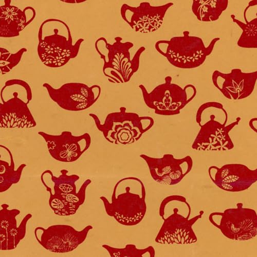 PAPERTREE 50*70 100g TEATIME rouge et orange : lot de 10 feuilles de papier créatif pour vos dessins