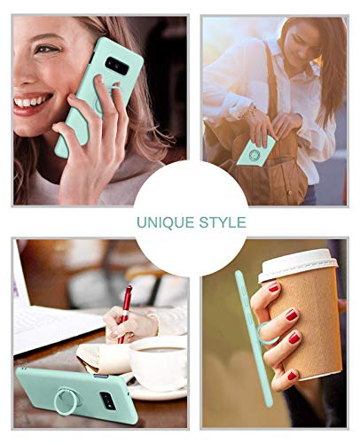 Bentoben Samsung Galaxy S10E Case, Slim Silicone Soft Rubber With 360° Ring Holder Kickstand Car Mount Supported Shockproof Bumper Protective Case Cover For Samsung Galaxy S10E 5.8" (2019), Mint Green #TOP6