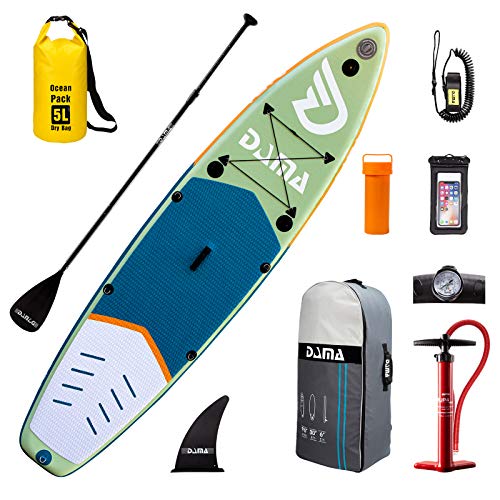 DAMA Inflatable Stand up Paddle Board (11'*32''*6'),Sup Paddle Board,Drop Stitch and PVC,Traveling Board,Fin,Hand Pump,Leash,Repairing Kit,for Surfing or Padding Adult ins Color