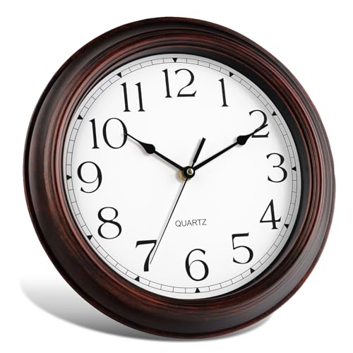 Wall Clocks Battery Operated Silent Non-Ticking Wall Clock 8.5 Inch Small Vintage Retro Rustic Style Decorative for Kitchen Living Room Home Office (Bronze) - Image 3