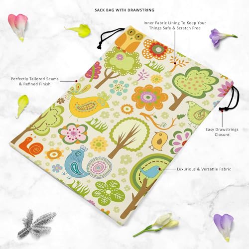Image of ArtzFolio Chirpy Bird | Reusable Sack Bag | Bag for Gym, Storage, Vegetable & Travel