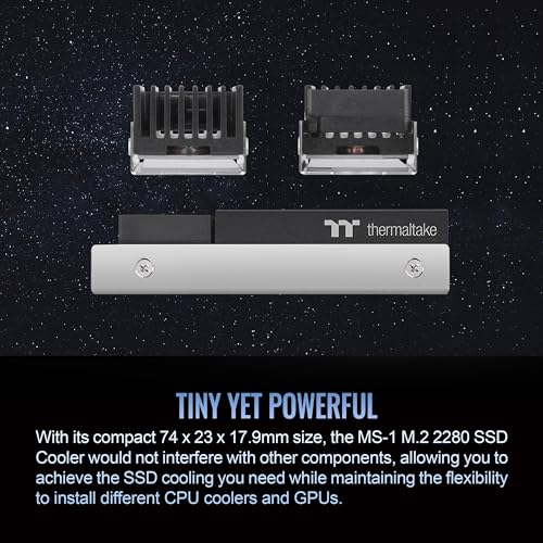 Image of Thermaltake MS-1 M.2 2280 SSD Cooler, Heatsink with 8000 RPM Micro Blower Fan, CL-O043-AL02BL-A