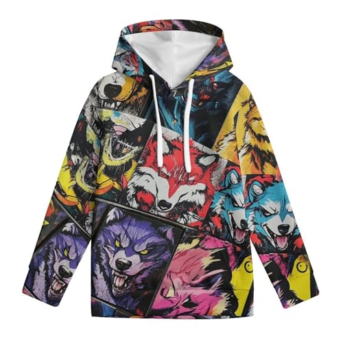 Pull à capuche loup style sportswear pour enfant
