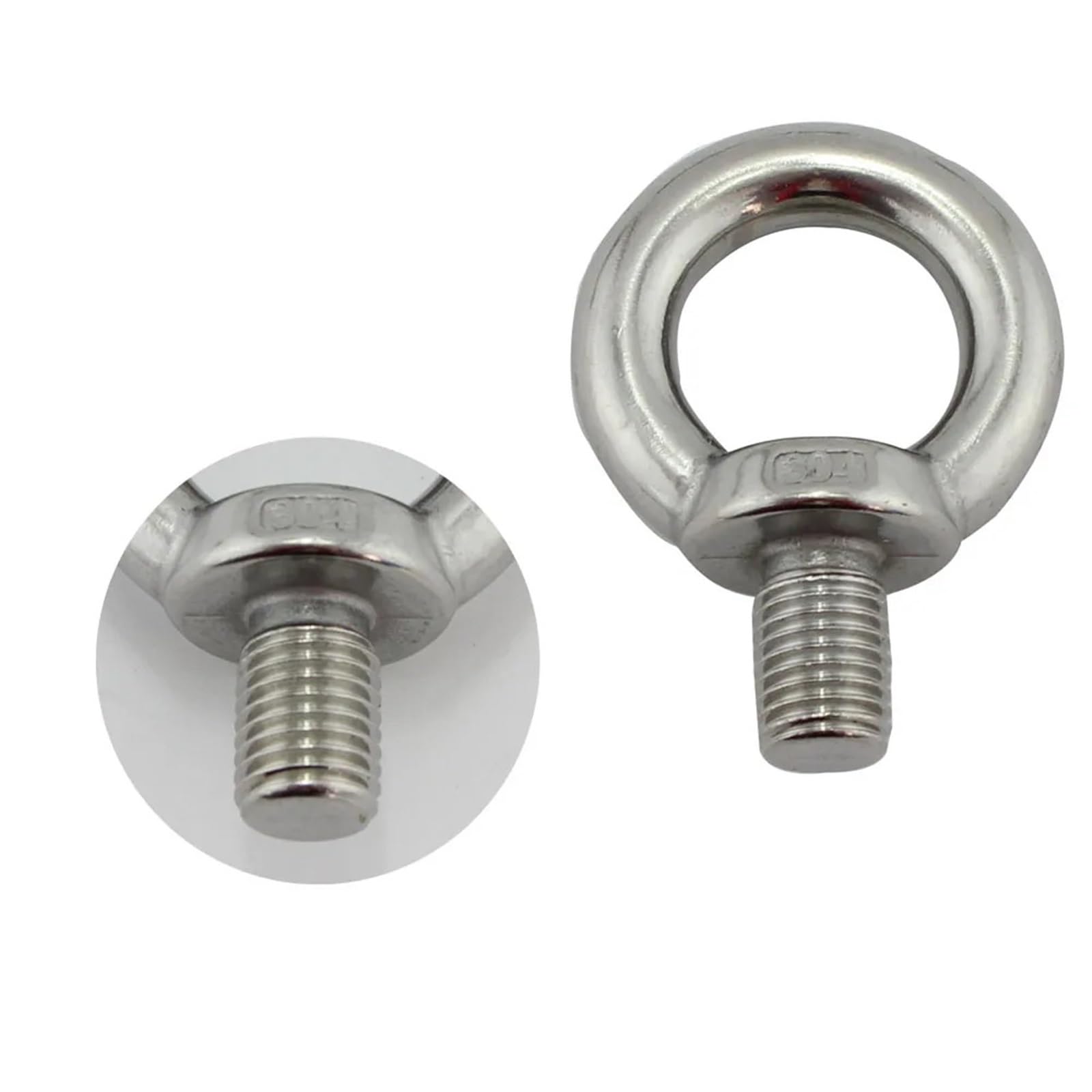 Tornillo De Ojo Tornillo de perno ojo elevación acero inoxidable 304 plateado alta resistencia M6 M8 M10 M12(5pcs,M12)