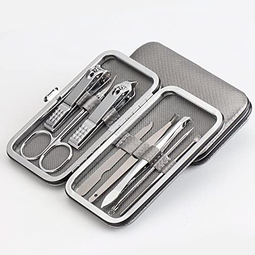 i touch Stainless Steel Nail Cutter Pedicure Kit Set with Portable Stylish Case (Silver)
