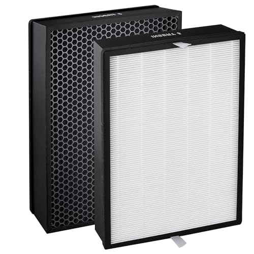BreshAir PM1320 True HEPA Replacement Filter Compatible with Inofia PM1320 Air Purifier, 3-Stage Filtration System with H13 HEPA and Activated Carbon, Compare to Part No. 1320, 2 Pack