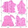 ZiXiang Halloween Fondant Molds Witch Black Cat Pumpkin Silicone Mold Ghost Chocolate Moldsfor Cake Decorating Cupcake Topper Candy Polymer Clay Set Of 4 #2