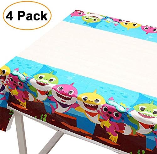 Know me Baby Shark Table Cover 70" x 42" Baby Shark Birthday Party Supplies Decorations Tablecloth