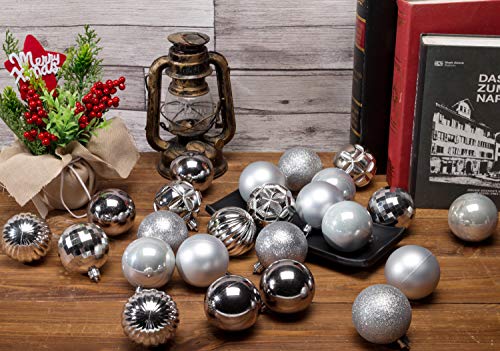 Ams 34Ct Christmas Ball Mini Ornaments Party Decorations Shatterproof Festival Pendant Hangings For Xmas Tree Decor(1.57''/40Mm,Silver) #TOP6