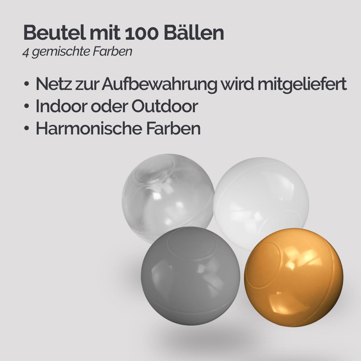 Monsieur Bébé - 5er-Pack mit 100 Spiel- oder Schwimmbällen 5,5 cm - Verschiedene Modelle
