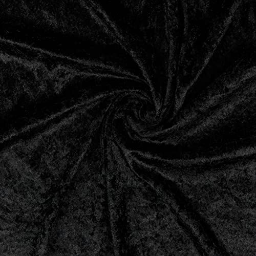 Hans-Textil-Shop Samtstoff Schwarz – Pannesamt Stoff Meterware 140...