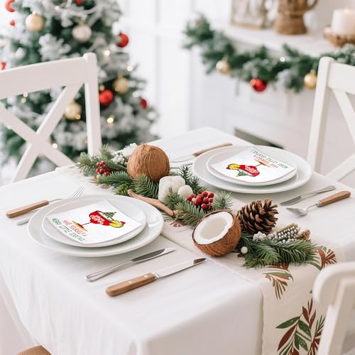 WRAPAHOLIC 50Pcs Christmas Paper Napkins - 3 Ply Xmas Wine Glass Disposable Cocktail Napkin for Christmas Party Supplies Tableware, Xmas Holiday - 5 x 5 In – Image 7