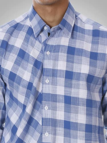 Image of SHIRT THEORY Blue Check Cotton Full Sleeves Casual Shirt for Men II Premium Cotton Shirt II Stylish Shirt for Men II Exclusive Men Casual Shirt II Luxury Shirts ||