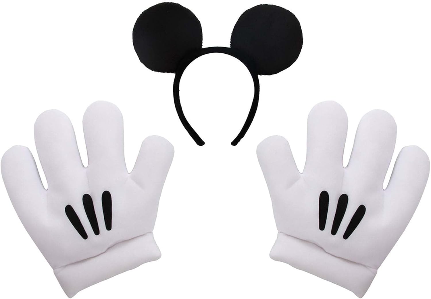 Mickey Ears & Glove Set Standard Black,White : Clothing, Shoes & Jewelry