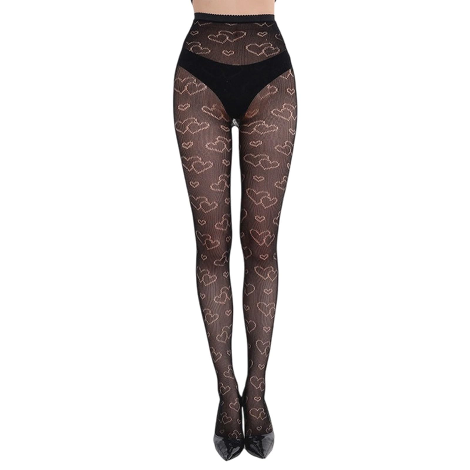 Halloween Stockings Women's Gothic Fishnet Tights with Lace Bows Design Hollow Pattern Cosplay Costume Accessory, Brick Red, One Size